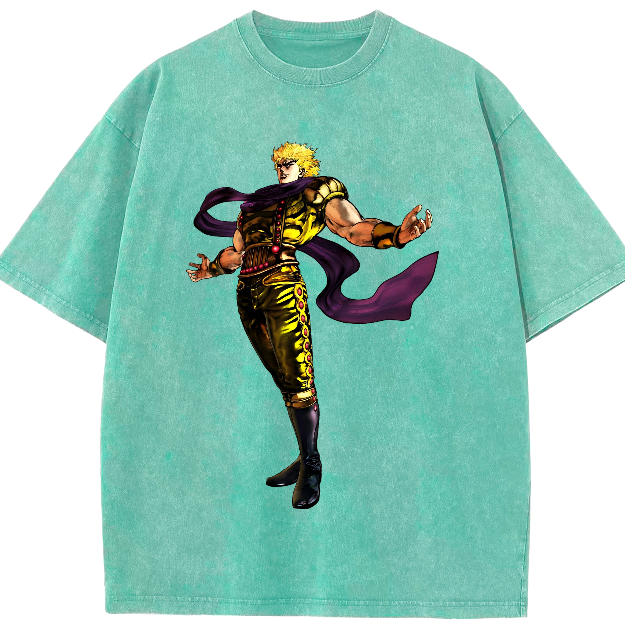 （画像用） ジョジョの奇妙な冒険 ディオ?ブランドー JoJo's Bizarre Adventure Dio Brando 綿100% ヴィンテージ風 半袖Tシャツ（フロントプリント）